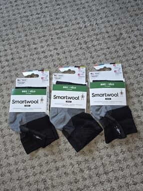 Smartwool Unisex Athletic Bike Socks - Black & Gray (3-Pack)
